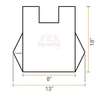 Small (S2) Black Heavy Duty Vest Carrier Bags - 8" x 13" x 18"