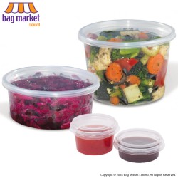 Clear Round Microwavable Containers & Lids