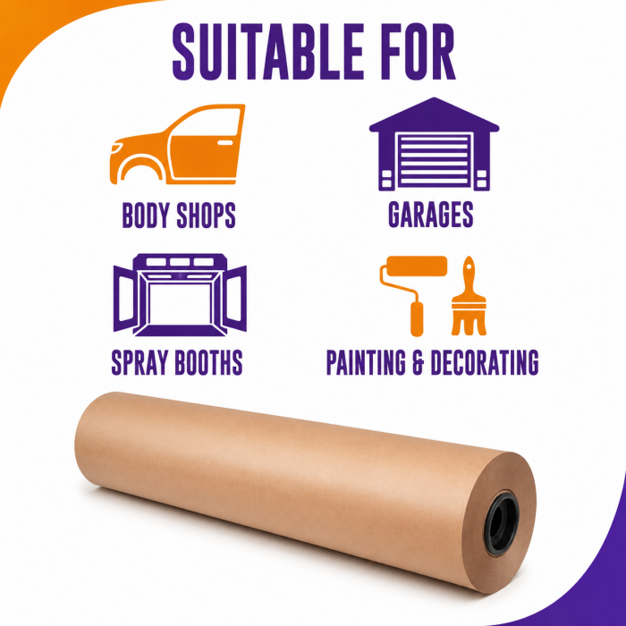 Brown Masking Paper Roll – 450mm x 180m, 50gsm Brown Masking Paper Roll – 450mm x 180m, 50gsm