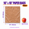 10" x 10" Brown Pure Kraft Ribbed Paper Bags — 50gsm