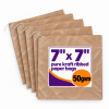 7" × 7" Brown Pure Kraft Ribbed Paper Bags — 50gsm