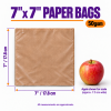 7" × 7" Brown Pure Kraft Ribbed Paper Bags — 50gsm