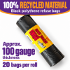 Heavy Duty Black Bin Bags on a Roll (20 Bags / Roll) Heavy Duty Black Bin Bags on a Roll (20 Bags / Roll)