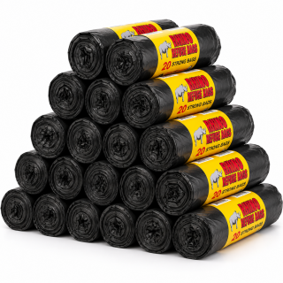 Heavy Duty Black Bin Bags on a Roll (20 Bags / Roll) Heavy Duty Black Bin Bags on a Roll (20 Bags / Roll)