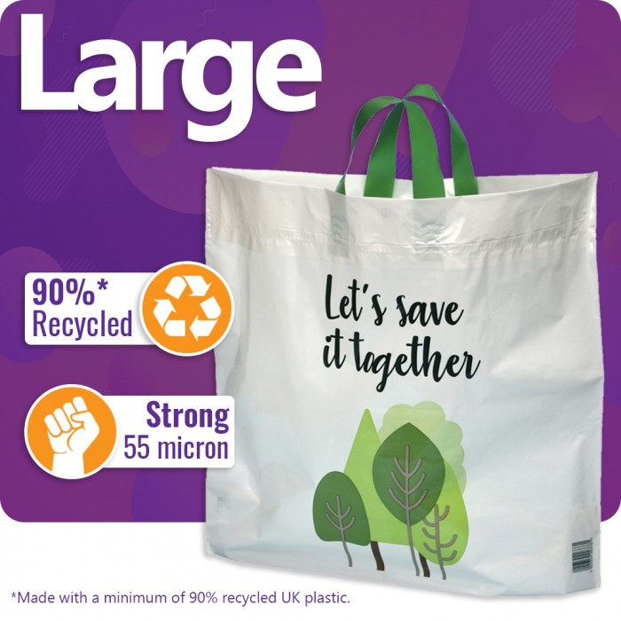 Bag for Life Large Plastic Carrier Bags - Flexi-loop Handle - Heavy Duty Bag for Life Large Plastic Carrier Bags - Flexi-loop Handle - Heavy Duty
