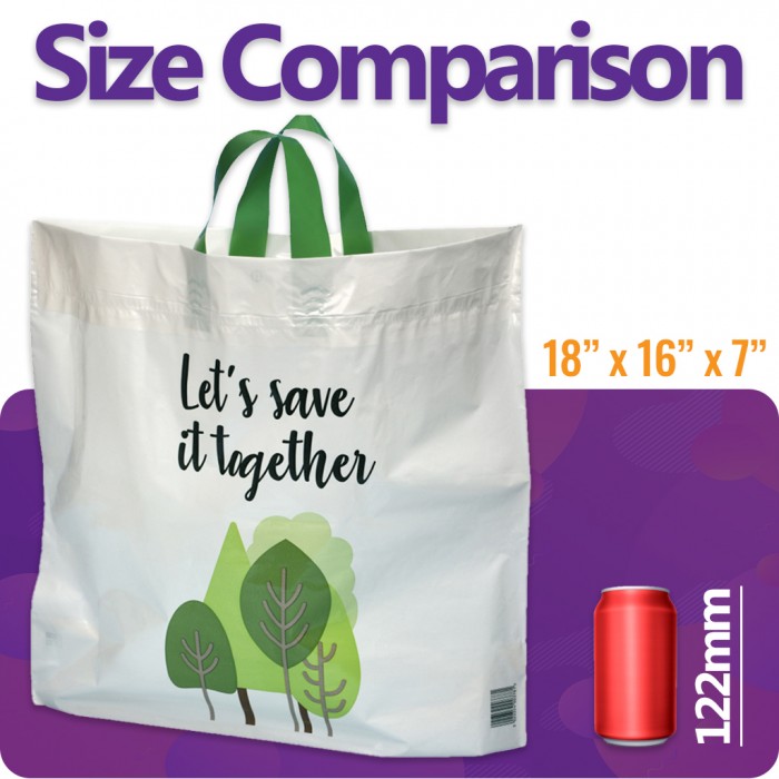 Bag for Life Large Plastic Carrier Bags - Flexi-loop Handle - Heavy Duty Bag for Life Large Plastic Carrier Bags - Flexi-loop Handle - Heavy Duty