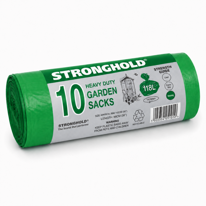 Stronghold | 10 Heavy Duty Green Garden Sacks on a Roll Stronghold | 10 Heavy Duty Green Garden Sacks on a Roll