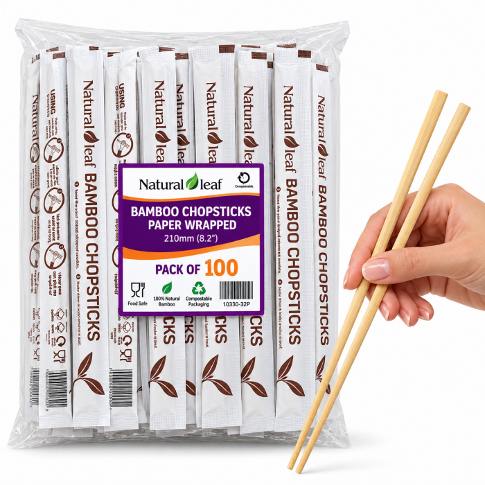 210mm Disposable Bamboo Chopsticks – Paper Wrapped