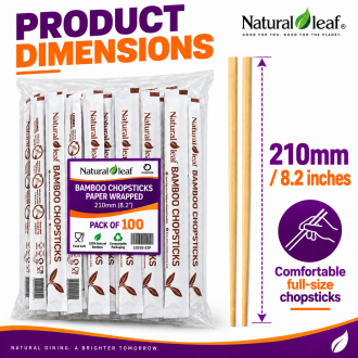 210mm Disposable Bamboo Chopsticks – Paper Wrapped 210mm Disposable Bamboo Chopsticks – Paper Wrapped