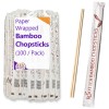 229mm (9") Disposable Bamboo Chopsticks - Paper Wrapped (100 per Pack)
