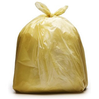 Yellow Bin Bags / Refuse Sacks - 10kg Medium Duty - 18" x 29" x 39"