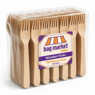 Forks - Wooden Disposable Birchwood Cutlery (160mm)