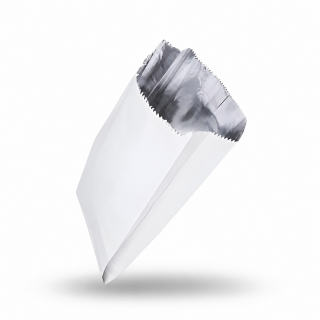 14" Large Foil Lined White Paper Food Bags - 7 x 9 x 14"