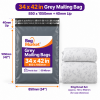 34" x 42" Grey Mailing Bags – 850 x 1050mm | 60 Micron Peel & Seal