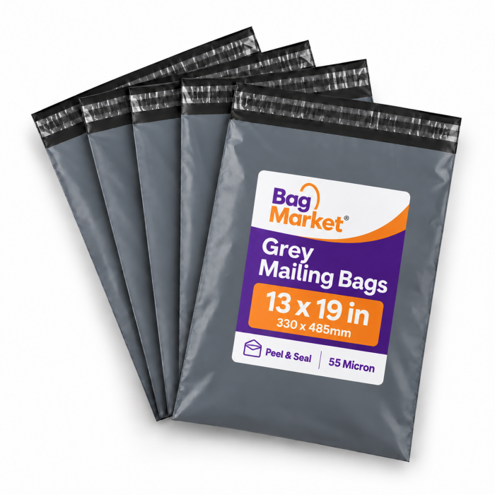 13" x 19" Grey Mailing Bags – 330 x 485mm | 55 Micron Peel & Seal 13" x 19" Grey Mailing Bags – 330 x 485mm | 55 Micron Peel & Seal