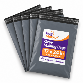 17" x 24" Grey Mailing Bags – 425 x 600mm | 55 Micron Peel & Seal 17" x 24" Grey Mailing Bags – 425 x 600mm | 55 Micron Peel & Seal