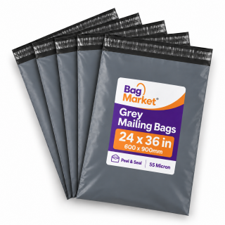 24" x 36" Grey Mailing Bags – 600 x 900mm | 55 Micron Peel & Seal 24" x 36" Grey Mailing Bags – 600 x 900mm | 55 Micron Peel & Seal