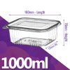 1000ml Clear Plastic Hinged Lid Salad Food Containers (50 / Pack) 1000ml Clear Plastic Hinged Lid Salad Food Containers (50 / Pack)