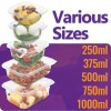 1000ml Clear Plastic Hinged Lid Salad Food Containers (50 / Pack) 1000ml Clear Plastic Hinged Lid Salad Food Containers (50 / Pack)