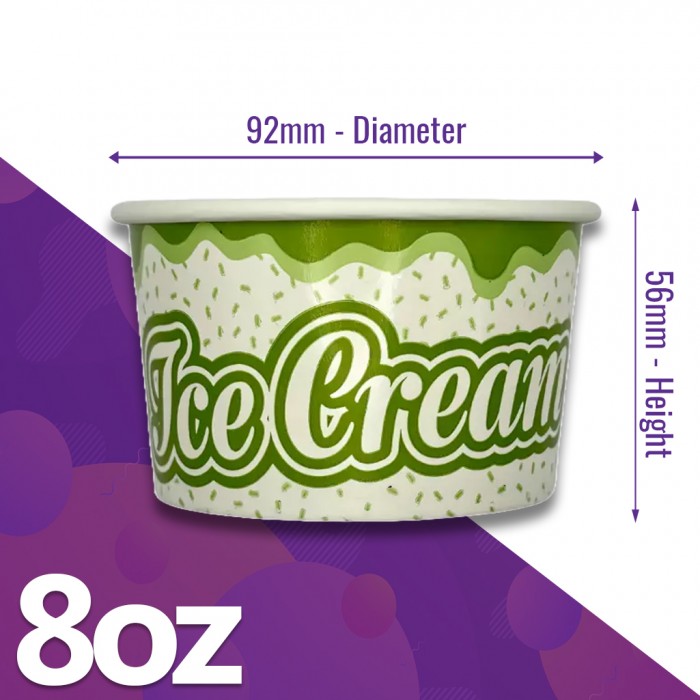 8oz / 240ml - (3 Scoop) Printed Paper Ice Cream Pots (50 / Pack) 8oz / 240ml - (3 Scoop) Printed Paper Ice Cream Pots (50 / Pack)