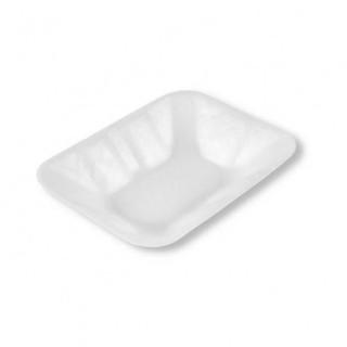 5" x 6.5" Small (No.2) White Infinity EPP Takeaway Food / Chip Trays