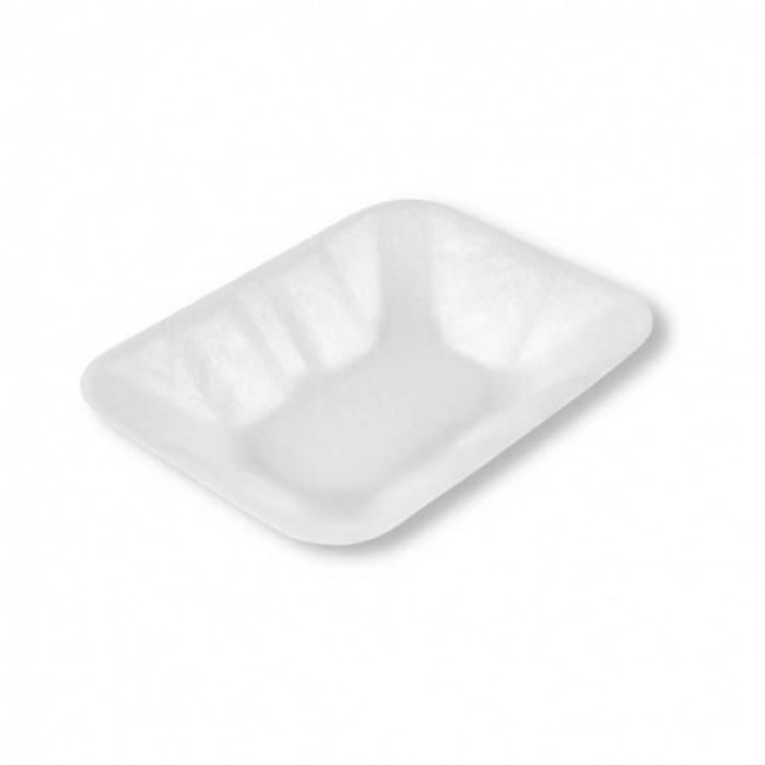 5" x 6.5" Small (No.2) White Infinity EPP Takeaway Food / Chip Trays