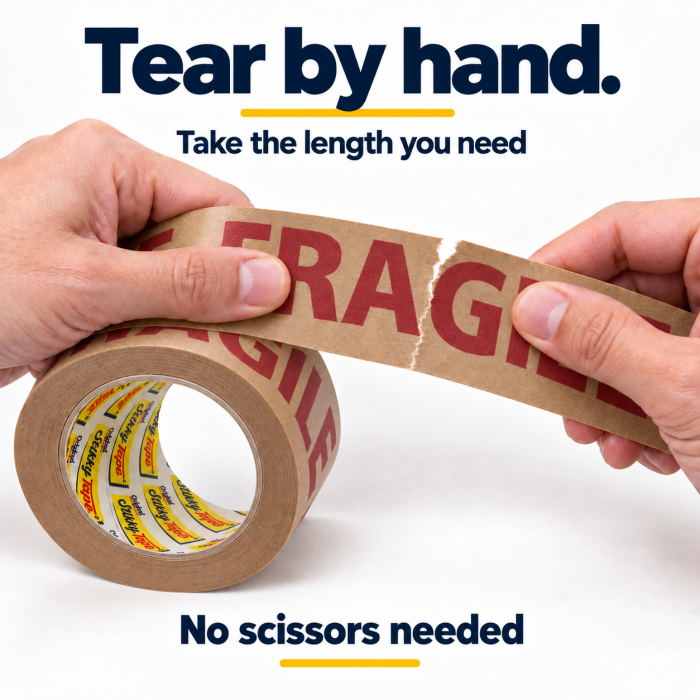 Stikky Tape FRAGILE Kraft Paper Packing Tape – 48mm x 50m