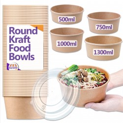 Kraft Takeaway Round Food Bowls and Lids