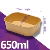650ml / 23oz - Medium Rectangular Kraft Food Containers 650ml / 23oz - Medium Rectangular Kraft Food Containers