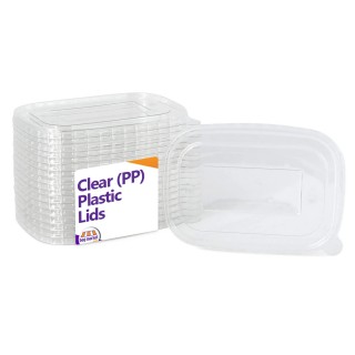 Clear Plastic (PP) Lids for Rectangular Kraft Food Containers