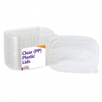 Clear Plastic (PP) Lids for Rectangular Kraft Food Containers