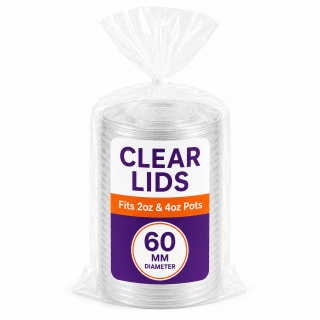 2oz / 4oz - Clear Plastic PP Lids for Kraft Portion Pots