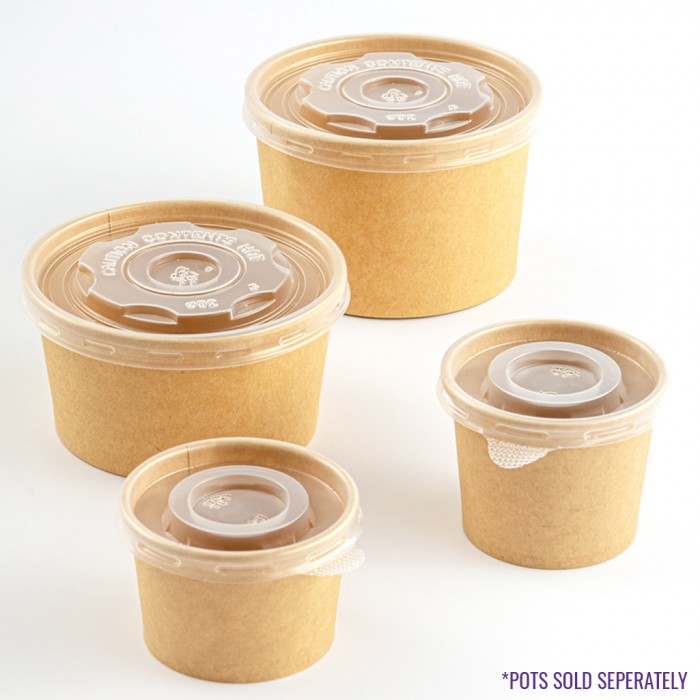 2oz / 4oz - Clear Plastic PP Lids for Kraft Portion Pots 2oz / 4oz - Clear Plastic PP Lids for Kraft Portion Pots