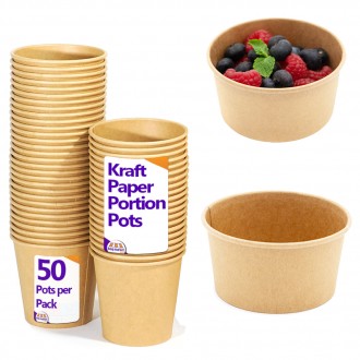 6oz (170ml) Kraft Paper Portion Sauce Pots