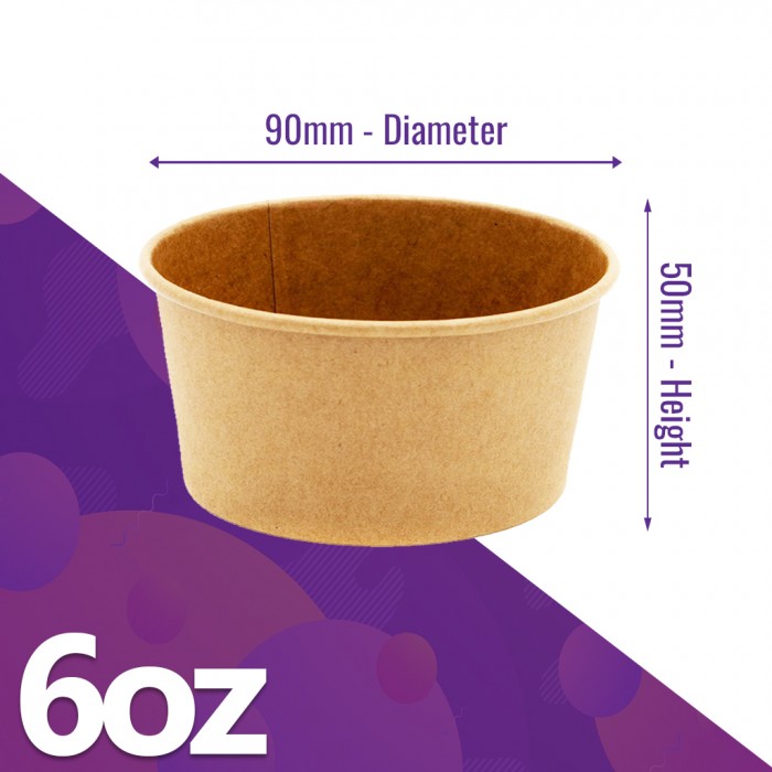 6oz (170ml) Kraft Paper Portion Sauce Pots 6oz (170ml) Kraft Paper Portion Sauce Pots