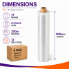 400mm x 250m Clear Extended Core Pallet Wrap - 17 Micron