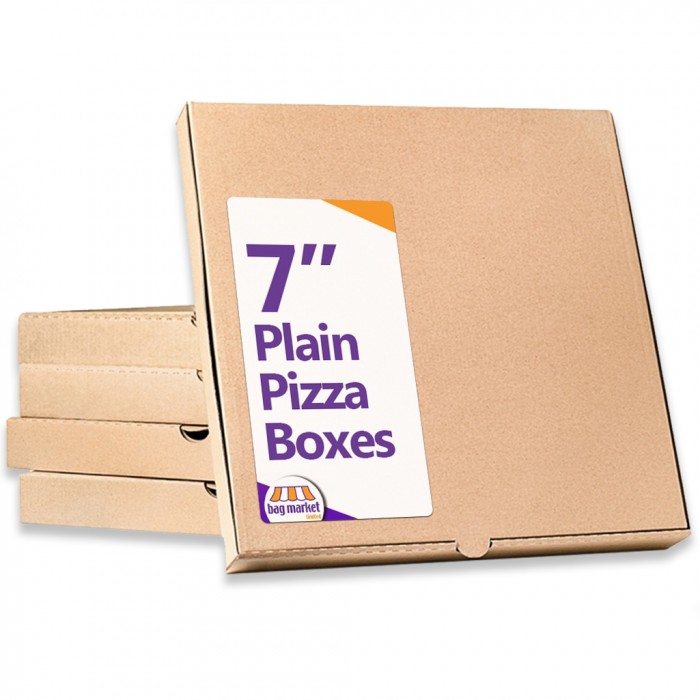 7" Plain Brown Pizza Boxes - 75 Boxes (1 Pack)