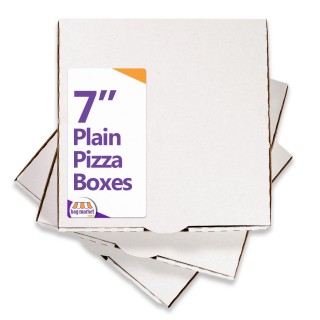 7" Plain White Pizza Boxes - 75 Boxes (1 Pack)