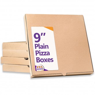 9" Plain Brown Pizza Boxes - 75 Boxes (1 Pack)