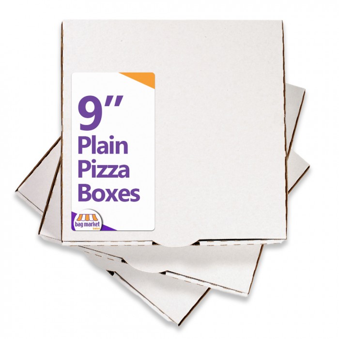 9" Plain White Pizza Boxes - 75 Boxes (1 Pack)