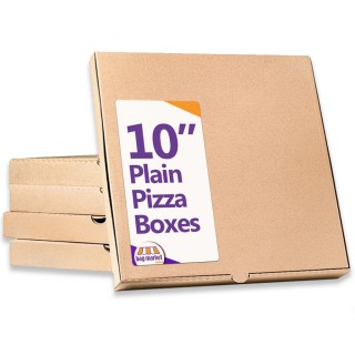 10" Plain Brown Pizza Boxes - 75 Boxes (1 Pack)