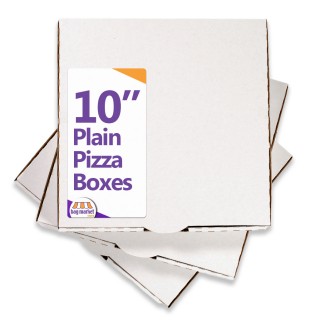 10" Plain White Pizza Boxes - 75 Boxes (1 Pack)