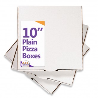 10" Plain White Pizza Boxes - 75 Boxes (1 Pack)