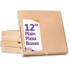 12" Plain Brown Pizza Boxes - 75 Boxes (1 Pack)