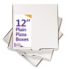12" Plain White Pizza Boxes - 75 Boxes (1 Pack)