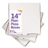 14" Plain White Pizza Boxes - 45 Boxes (1 Pack)