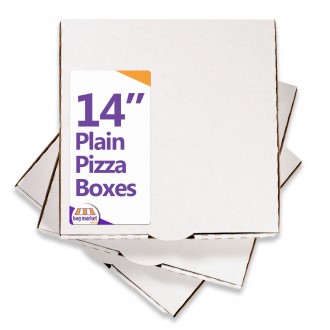 14" Plain White Pizza Boxes - 45 Boxes (1 Pack)