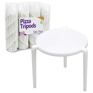 White Pizza Box Space Saver Round Tripod - 500 Pack
