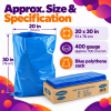 Heavy Duty 400 Gauge Blue Rubble Sacks - 20 x 30 Inches