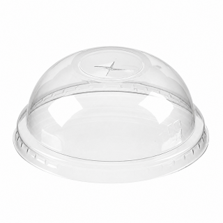 Clear Dome Smoothie Lids (95mm) - Cross Cut Straw Hole - 10oz, 12oz, 16oz